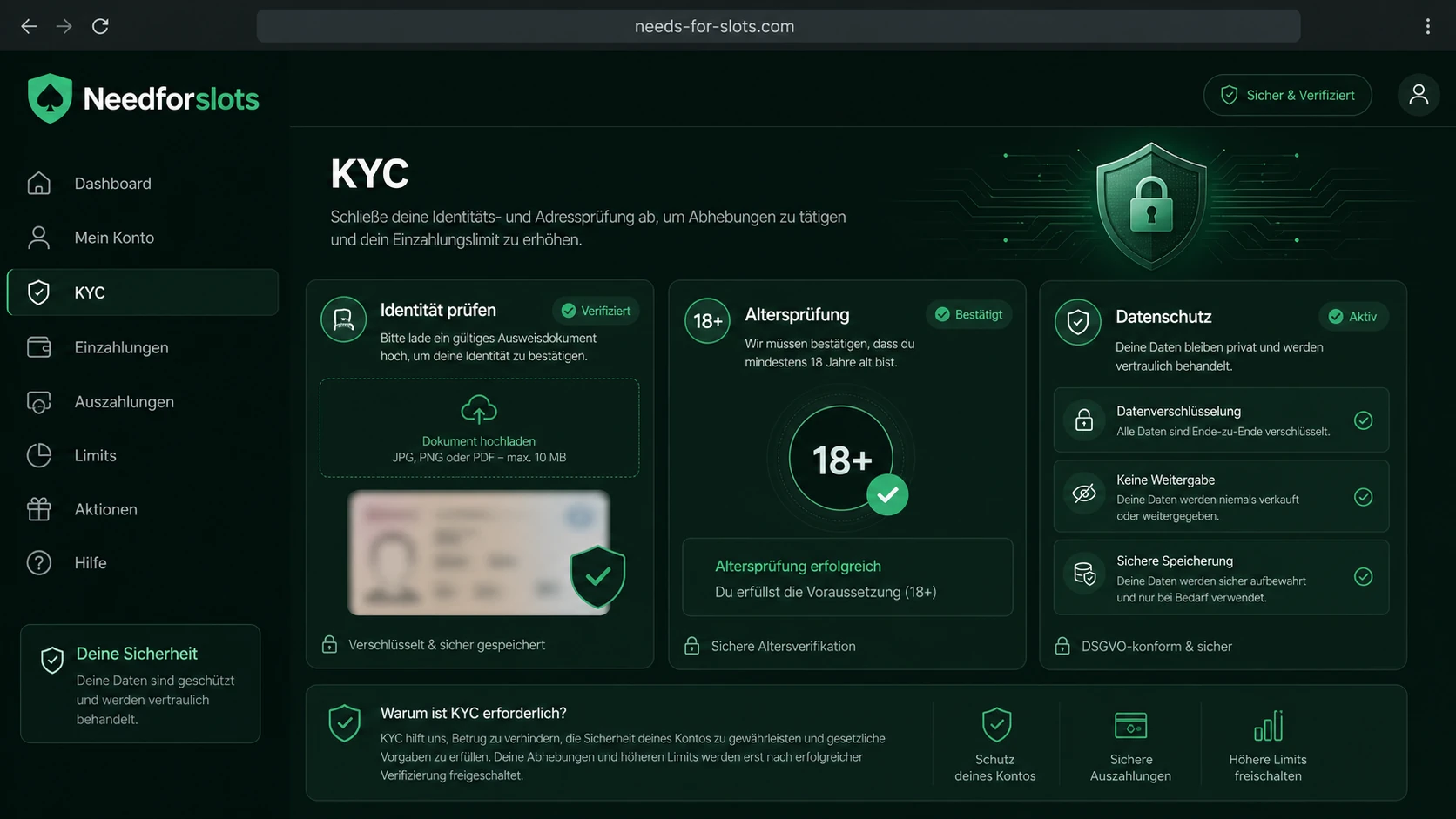 KYC, Altersprüfung und Datenschutz im Konto