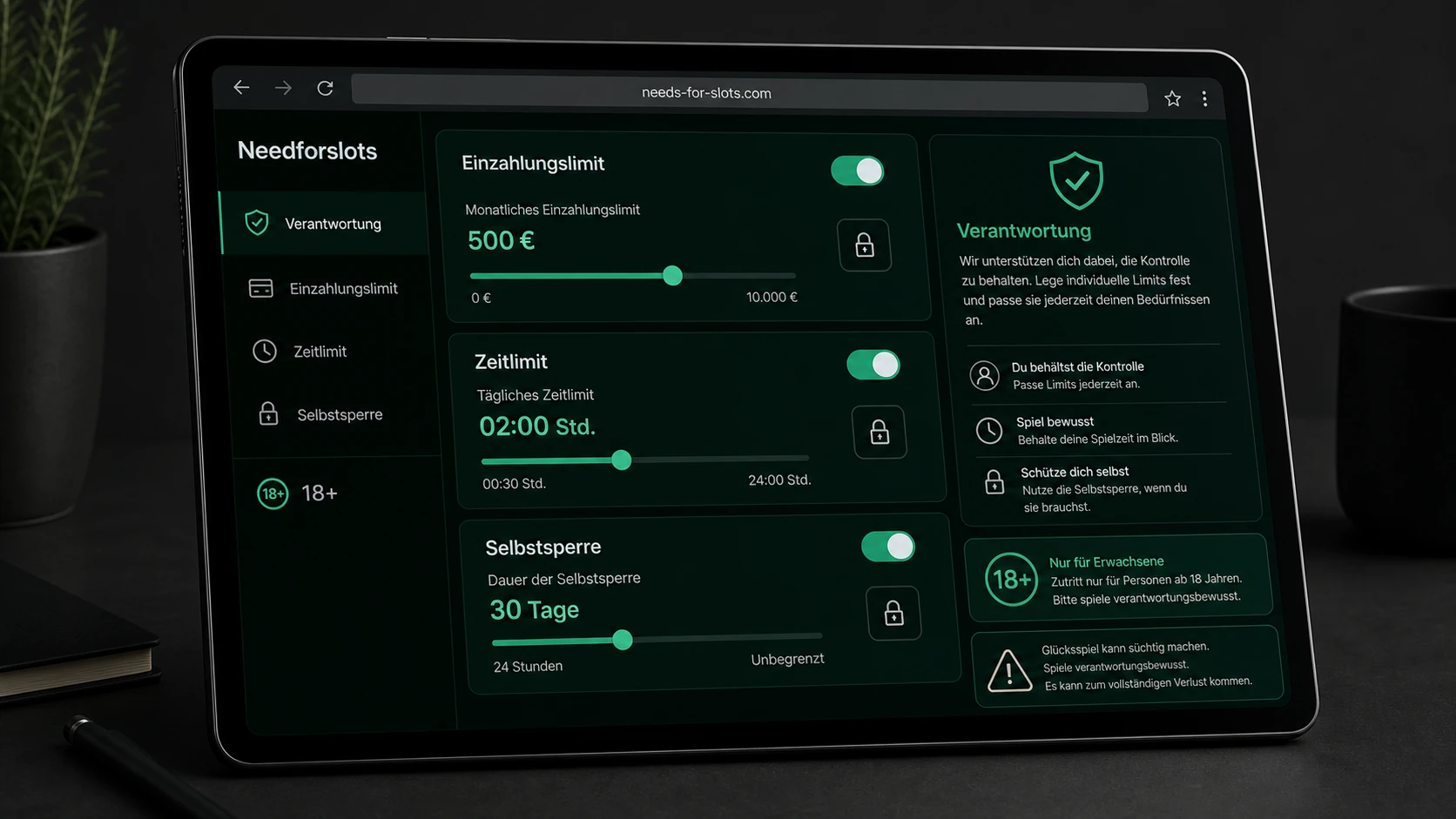 Login, Limits und verantwortungsvolles Spielen